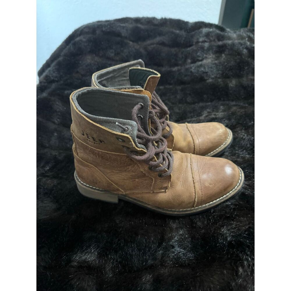 RARE Jeep SPIRIT‎ Brown Leather Hiking Lace Up Boots 9 shoes